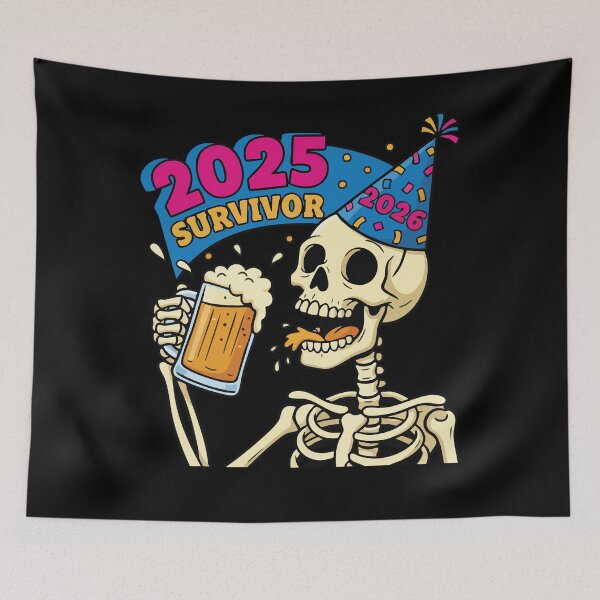 Item preview, 2025 Survivor Skeleton Party Hat 2026 Beer designed and sold by LuminOrb.