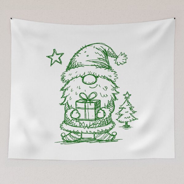 Item preview, Whimsical Christmas Gnome Festive Line Art GoW designed and sold by LuminShadowArt.