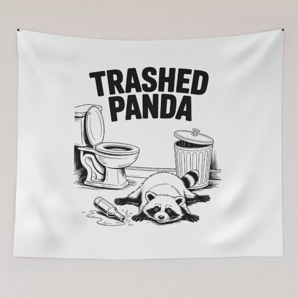 Item preview, Trashed Panda Drunk Racoon  designed and sold by RayhendersonArt.
