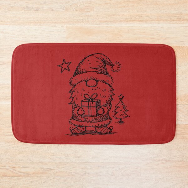 Item preview, Bold Christmas Gnome – Festive Sketch on Red Background designed and sold by LuminShadowArt.