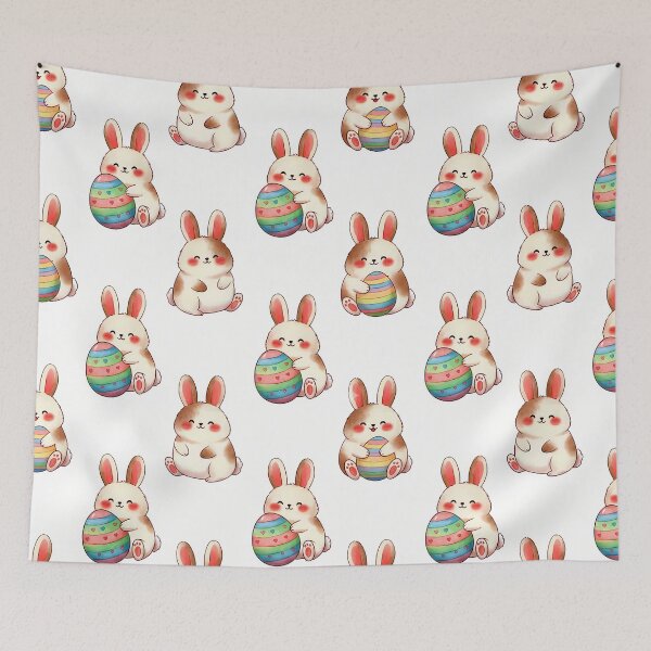 Item preview, Egg Hug Bunnies – Seamless Pastel Easter Pattern designed and sold by meesub.