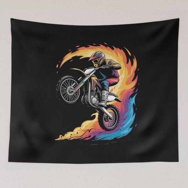 Item preview, Motocross Dirt Bike Racing Supercross Flying Jump Flames designed and sold by nicomitchell.