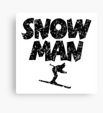 Snowman Ski Skier Skiing Canvas Print