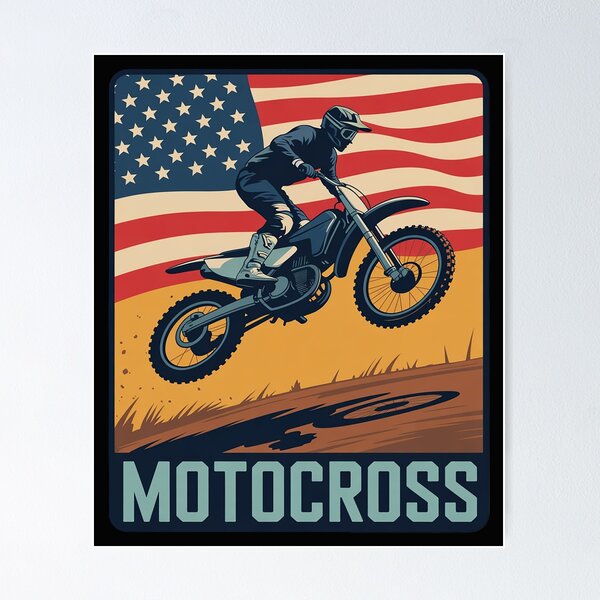 Item preview, Motocross American Flag Bike Rider Motocross designed and sold by nicomitchell.