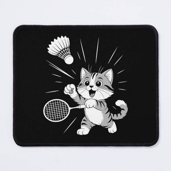 Item preview, Cute Kitty Badminton Player Shuttlecock designed and sold by AsteriskDatBArt.