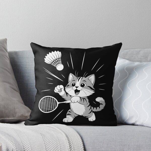 Item preview, Cute Kitty Badminton Player Shuttlecock designed and sold by AsteriskDatBArt.