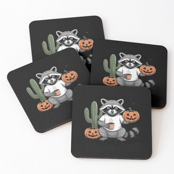 Item preview, Trick Or Trash Raccoon Pumpkin Coffee Halloween designed and sold by Shannon Bosley.