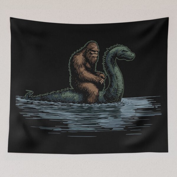 Item preview, Sasquatch Bigfoot Rides Loch Monster designed and sold by Blok45.
