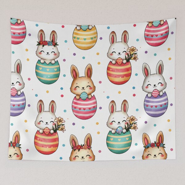 Item preview, Egg Snuggle Bunnies – Seamless Pastel Easter Pattern designed and sold by meesub.