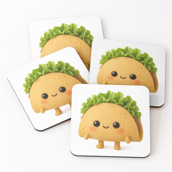 Item preview, Cute Taco with Lettuce Hair | Kawaii Fun Food Art designed and sold by Moons Studio.