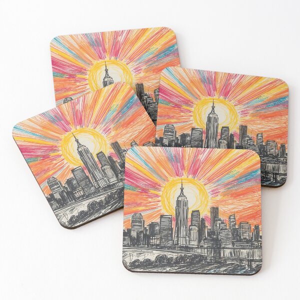 Item preview, Dreamy City Skyline – Colored Pencil Architecture Art designed and sold by Glitchart66.