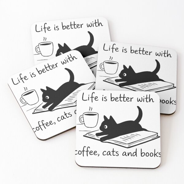Item preview, Life Is Better with Coffee, Cats and Books – Cozy Silhouette Design designed and sold by haitrieuic96.