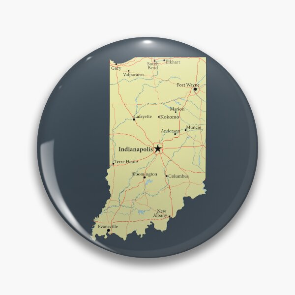 Item preview, Indiana State Map, Vintage Roads & Cities Pride designed and sold by mashmosh.