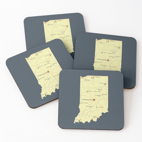 Item preview, Indiana State Map, Vintage Roads & Cities Pride designed and sold by mashmosh.