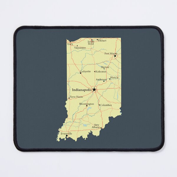 Item preview, Indiana State Map, Vintage Roads & Cities Pride designed and sold by mashmosh.