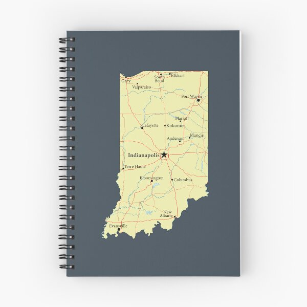 Item preview, Indiana State Map, Vintage Roads & Cities Pride designed and sold by mashmosh.