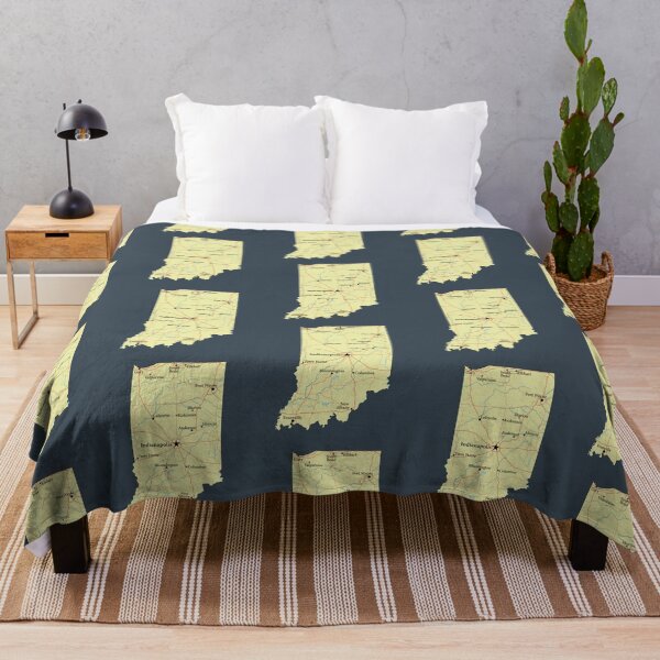 Item preview, Indiana State Map, Vintage Roads & Cities Pride designed and sold by mashmosh.