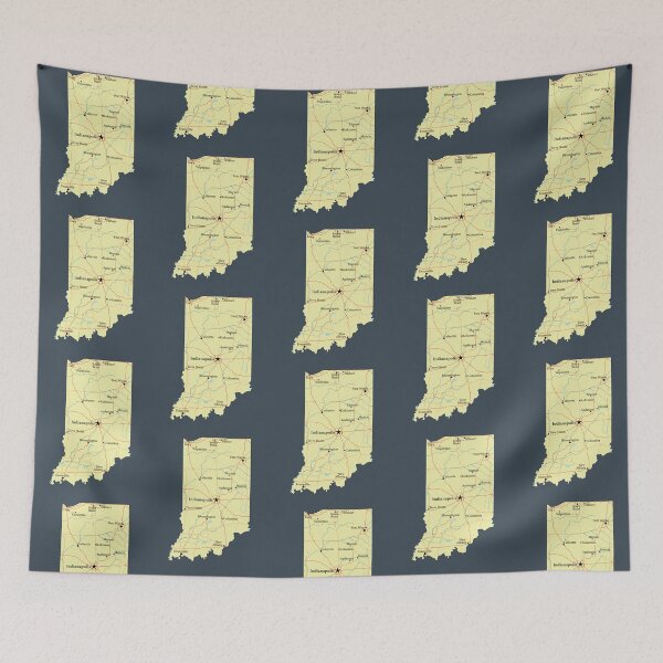 Item preview, Indiana State Map, Vintage Roads & Cities Pride designed and sold by mashmosh.