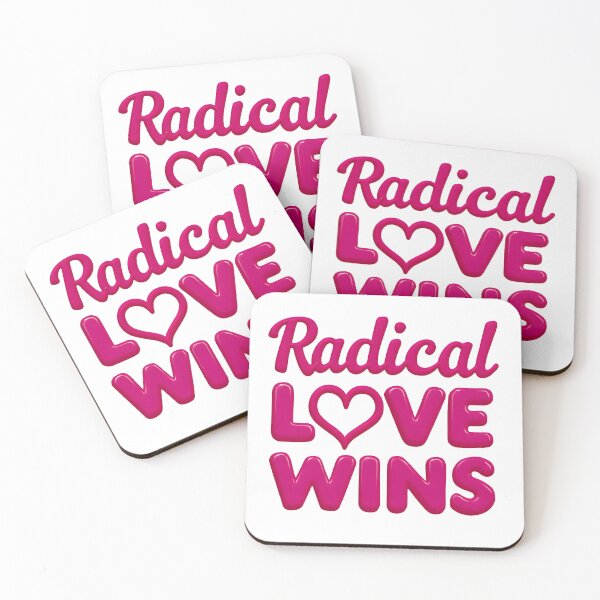Item preview, Radical Love Wins - Glossy 3D Pink Heart Typography designed and sold by Wear2Transform.