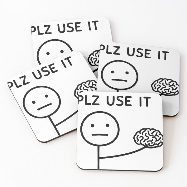 Item preview, PLZ USE IT – Minimalist Brain Reminder Design designed and sold by haitrieuic96.