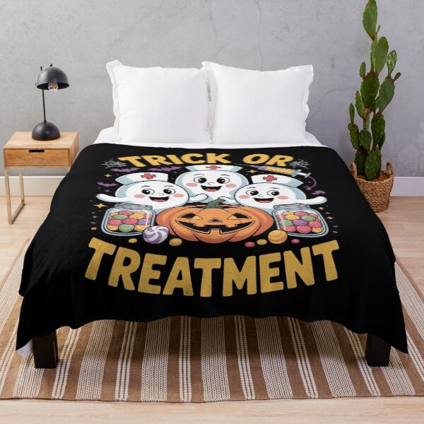 Item preview, Trick or Treatment Ghost Nurse – Halloween Pumpkin designed and sold by Shannon Bosley.