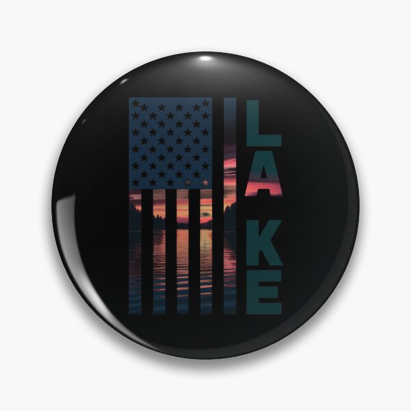 Item preview, Lake Life Fisherman Sunset American Flag Bass Fishing Boat designed and sold by andreaswest.