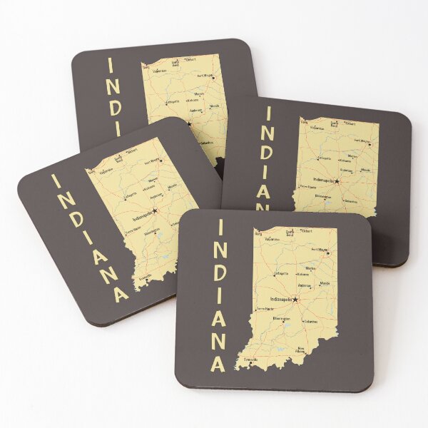 Item preview, Vintage Indiana State Map - Cities and Highways Pride designed and sold by mashmosh.