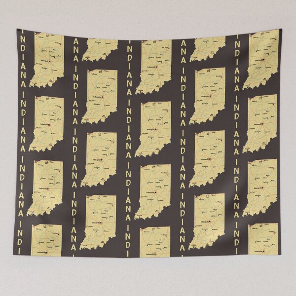 Item preview, Vintage Indiana State Map - Cities and Highways Pride designed and sold by mashmosh.