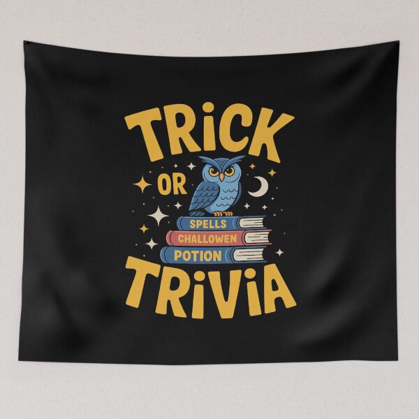 Item preview, Trick or Trivia Halloween Owl Marquee designed and sold by Shannon Bosley.
