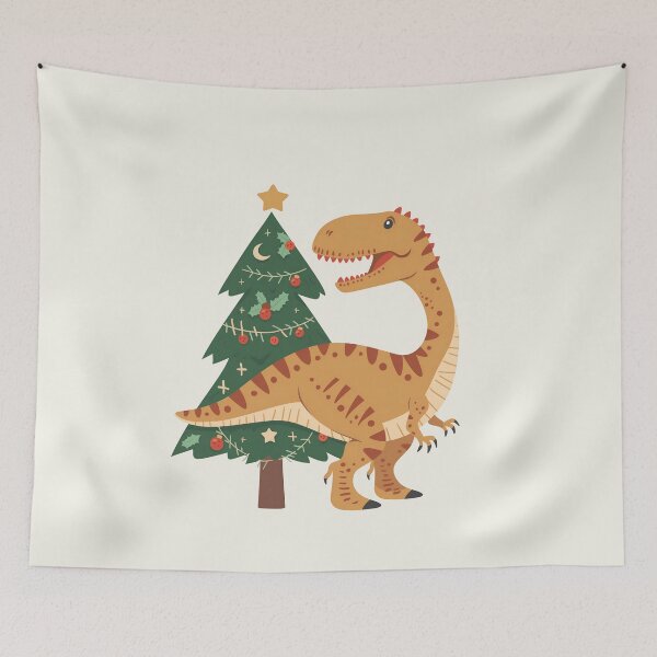 Item preview, Scandinavian Folk Art, Christmas T-rex Dinosaur  designed and sold by xiao xuans.