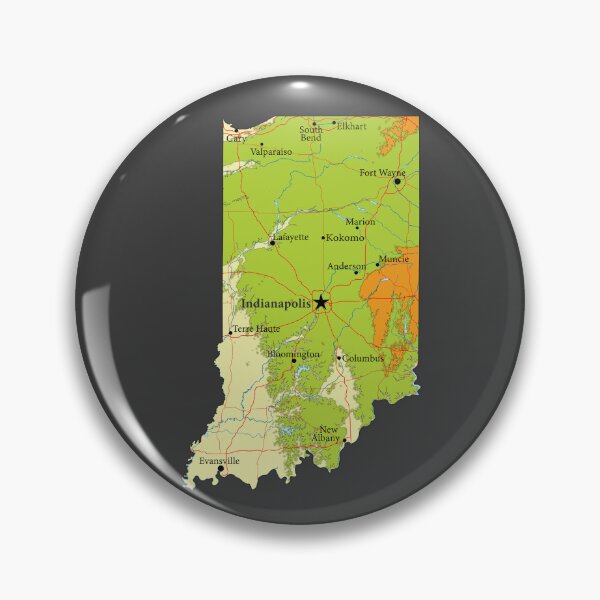 Item preview, Indiana State Map - Vintage Artistic Topography Design designed and sold by mashmosh.