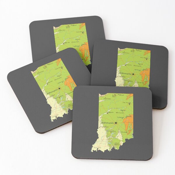 Item preview, Indiana State Map - Vintage Artistic Topography Design designed and sold by mashmosh.
