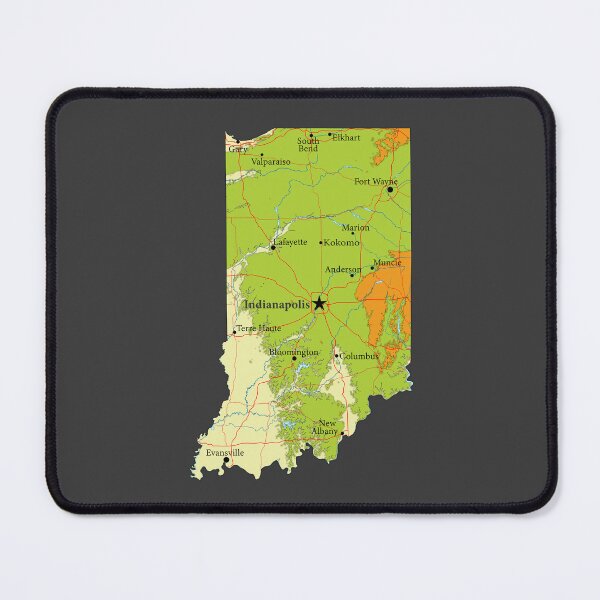 Item preview, Indiana State Map - Vintage Artistic Topography Design designed and sold by mashmosh.