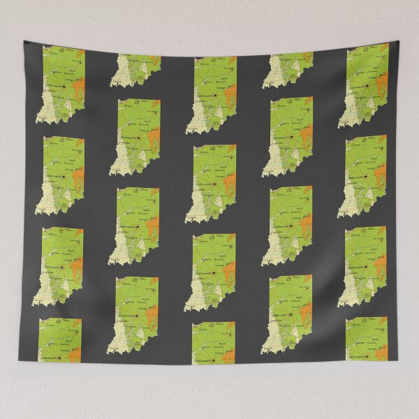Item preview, Indiana State Map - Vintage Artistic Topography Design designed and sold by mashmosh.