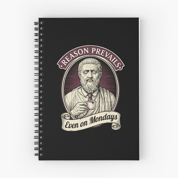 Item preview, Reason Prevail Even On Mondays - Funny Stoic Philosophy & Office Humor designed and sold by CREEPY CRAZE.