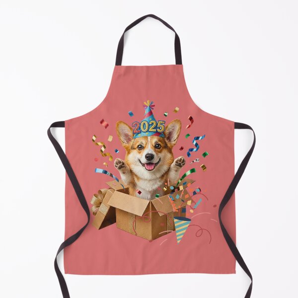 Item preview, Cute Corgi Dog Surprise in Gift Box | Happy New Year 2025 Party Hat designed and sold by E-SarnEdge.