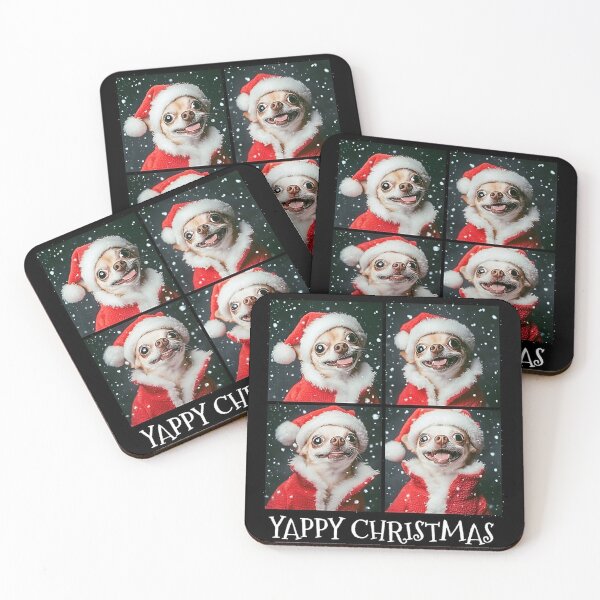 Item preview, Vintage Cute Chihuahua Santa Hat Photobooth - Yappy Christmas designed and sold by gamalielRocky.