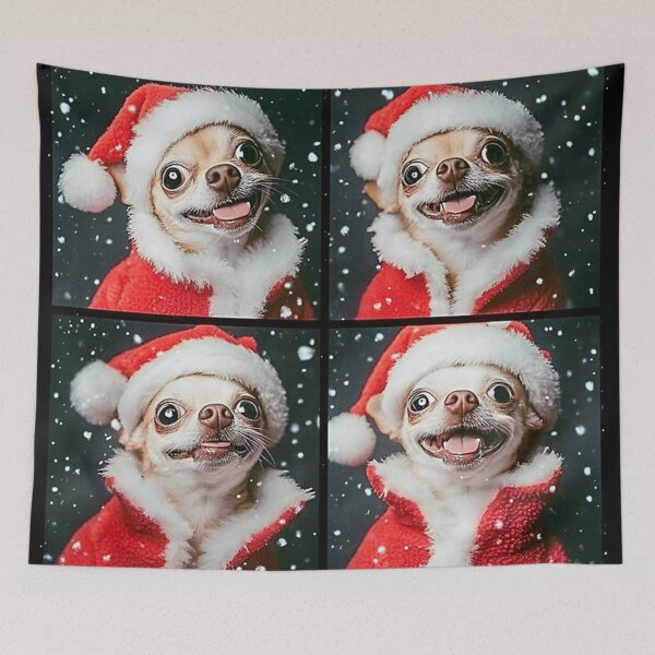 Item preview, Vintage Cute Chihuahua Santa Hat Photobooth - Yappy Christmas designed and sold by gamalielRocky.