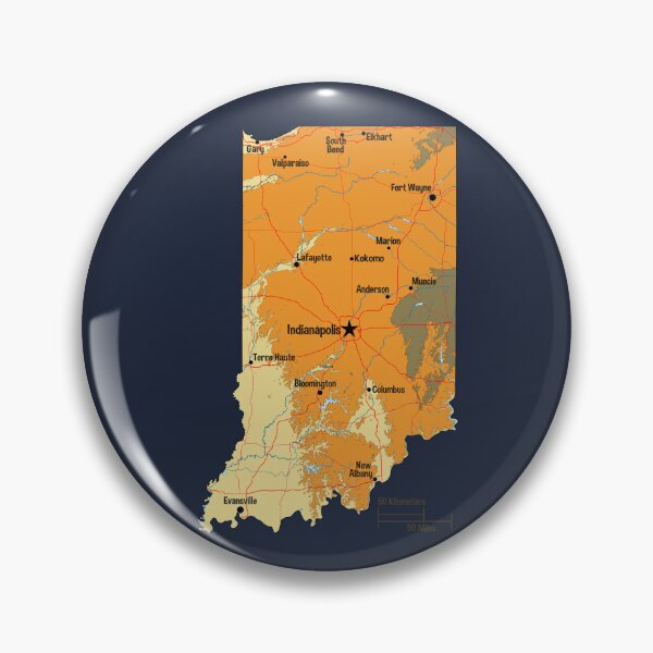 Item preview, Vintage Indiana State Map - Hoosier Pride Topography Art designed and sold by mashmosh.