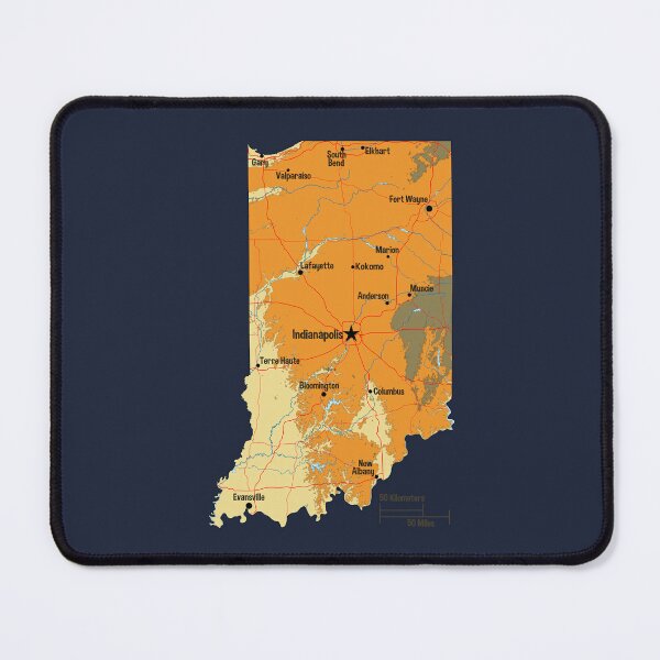Item preview, Vintage Indiana State Map - Hoosier Pride Topography Art designed and sold by mashmosh.