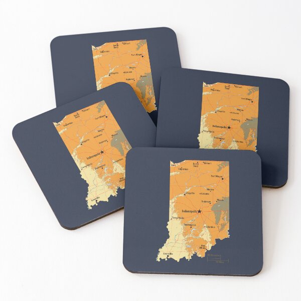 Item preview, Vintage Indiana State Map - Hoosier Pride Topography Art designed and sold by mashmosh.