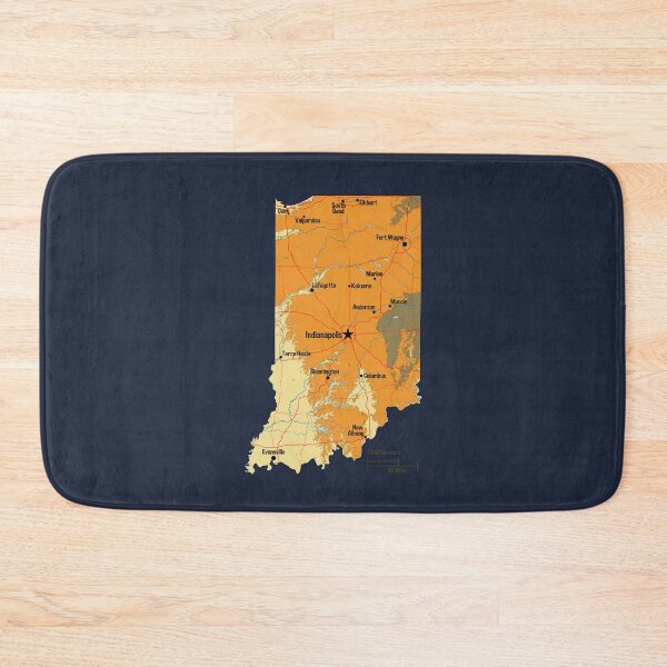 Item preview, Vintage Indiana State Map - Hoosier Pride Topography Art designed and sold by mashmosh.