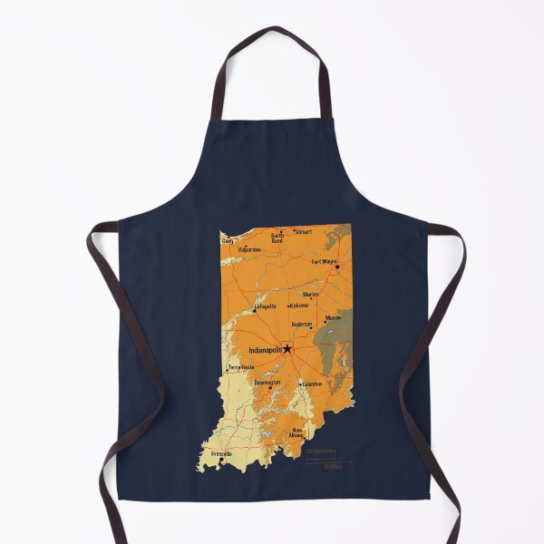 Item preview, Vintage Indiana State Map - Hoosier Pride Topography Art designed and sold by mashmosh.