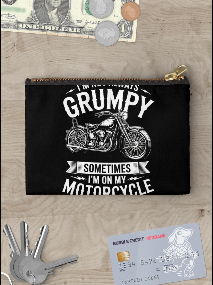 Thumbnail 3 of 4, Zipper Pouch, I'm Not Always Grumpy - Biker Motorcycle Rider Riding Racing designed and sold by andreaswest.