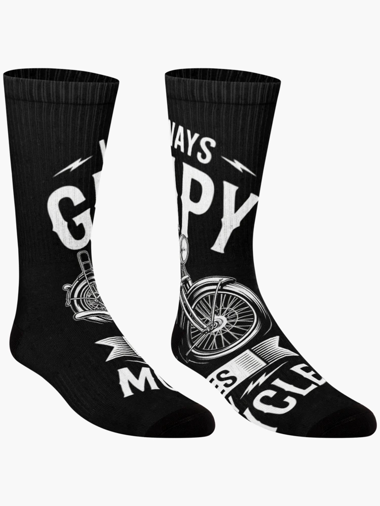 Thumbnail 3 of 5, Socks, I'm Not Always Grumpy - Biker Motorcycle Rider Riding Racing designed and sold by andreaswest.