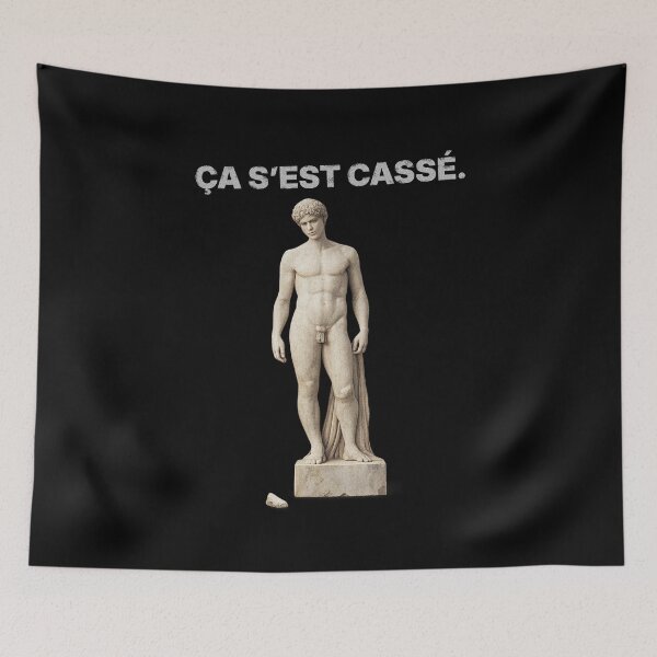 Item preview, It broke – Absurd Classical Statue Meme | Dark Humor Art Print designed and sold by Badsketchclub.