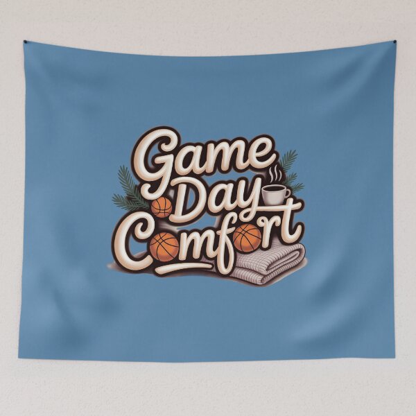 Item preview, Game Day Comfort Basketball Coffee & Blanket Aesthetic Graphic Tee designed and sold by InkWeaveShop.