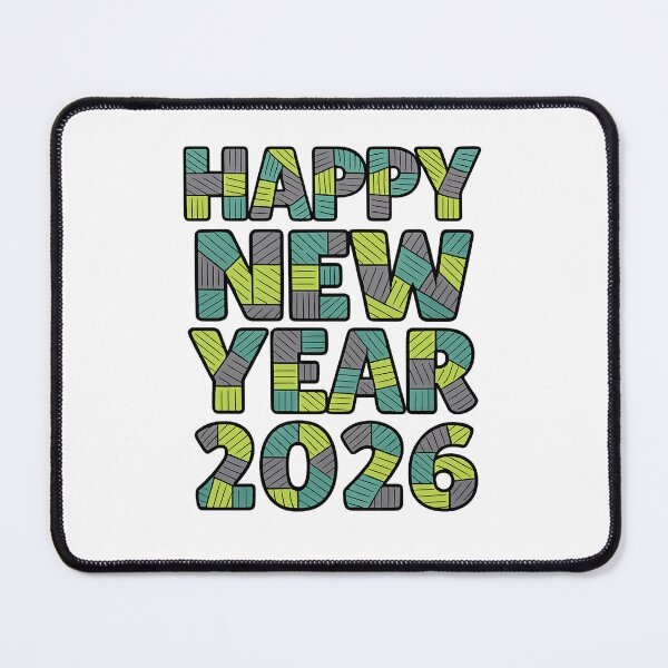 Item preview, Feliz Año Nuevo 2026: Ilustración tipográfica de patchwork colorida designed and sold by shikuldo7.