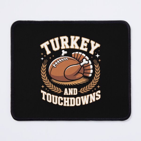 Item preview, Turkey And Touchdowns Happy Thanksgiving Fall Autumn Turkey designed and sold by Shannon Bosley.