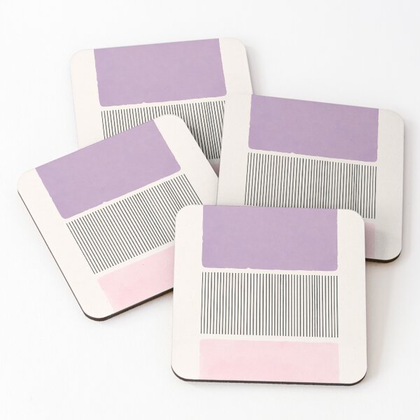 Item preview, Minimalist Pastel Abstract Art – Lavender, Pink, and Line Design Print designed and sold by Trend Pixel Co..